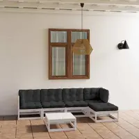 Prolenta Maison Exclusive - Salon de jardin 6 pcs avec coussins Bois de pin massif