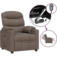Syfax Fauteuil inclinable électrique Taupe Tissu