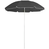 The Living Store Parasol avec mât en acier Anthracite 180 cm