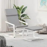 Prolenta Maison Exclusive - Fauteuil de détente avec repose-pieds, tissu gris clair