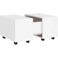 Syfax Table basse blanc 60x60x38 cm bois d'ingénierie
