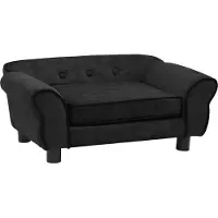 Syfax Canapé pour chien Noir 72x45x30 cm Peluche