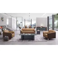 AEA Moderner Couchtisch aus MDF und Metall in Holzoptik