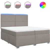 vidaXL Lit boxspring avec matelas Taupe 200x200 cm Tissu