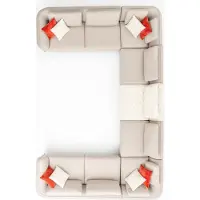 AEA Ecksofa U-Form Luxus Wohnzimmer Beige Polstersofa Modern Stil