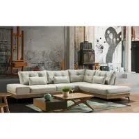 AEA Möbel Ecksofa Holz Couch Wohnzimmer Sofa Couchen Sofas L-Form Möbel Eckgarnitur
