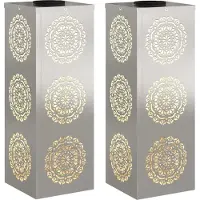 Syfax Lumière de chemin LED solaire 2 pcs Blanc chaud 18 x 18 x 50 cm