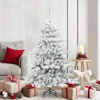 Prolenta Maison Exclusive - Sapin de Noël artificiel pliable, blanc, 150 cm, en PVC et acier