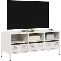 Prolenta Maison Exclusive - Meuble TV blanc 101,5x39x43,5 cm Acier laminé à froid