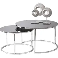AEA Table basse de luxe Ensemble table d'appoint Table basse argentée Salon Design