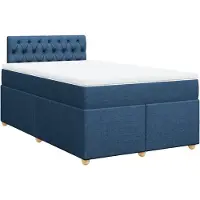Syfax Sommier à lattes de lit avec matelas bleu 120x190 cm tissu