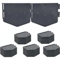 Relaxdays Bordure de pelouse , lot de 70 pièces, H x l : 13 x 16 cm, 10,7 m, plastique, bordure de parterre souple, parterres et pelouse, noir