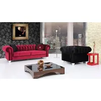 AEA Set Di Divani A 2 Pezzi 3+1 Posti Divano In Pelle Chesterfield In Velluto Tessile