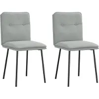 Syfax Chaises à manger lot de 2 Gris clair Velours