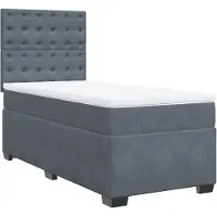 Syfax Sommier à lattes de lit et matelas Gris foncé 90x200 cm Velours
