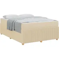 vidaXL Cadre de lit avec matelas Crème 140 x 200 cm Tissu