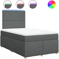 vidaXL Lit boxspring avec matelas gris foncé 120x200 cm Tissu