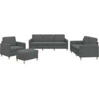 Syfax Ensemble de canapés 4 pcs avec coussins Gris foncé Tissu