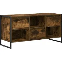 Syfax Meuble TV Chêne Fumé 100 x 36 x 49,5 cm Bois d'ingénierie