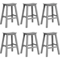 Syfax Ensemble de bar de jardin 6 pcs Gris clair HDPE