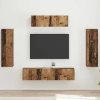 Prolenta Maison Exclusive - Meubles TV, 5 pièces, en bois de récupération