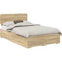 Syfax Cadre de lit Chêne Sonoma 135 x 190 cm Bois d'ingénierie