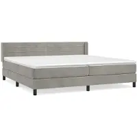 Syfax Sommier à lattes de lit et matelas Gris clair 200x200cm Velours