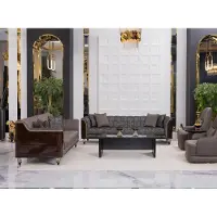 AEA Bel ensemble de salon gris Canapés Fauteuils Table basse Table d'appoint