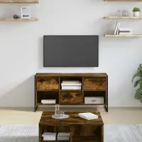 Prolenta Maison Exclusive - Meuble TV, dimensions : 100 x 36 x 49,5 cm, fabriqué en panneaux de particules imitation bois "charbon de bois"