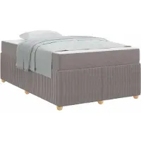 Syfax Cadre de lit avec matelas Taupe 120 x 200 cm tissu
