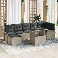 Prolenta Maison Exclusive - Ensemble de canapé 8 pièces, gris clair, en polyrotin