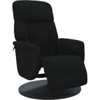 Syfax Fauteuil inclinable avec repose-pied noir velours