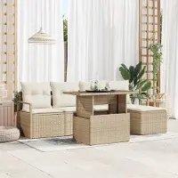 Prolenta Maison Exclusive - Ensemble de canapé de jardin pour 6 personnes. Rotin synthétique beige et crème