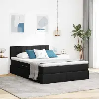 Prolenta Maison Exclusive - Lit coffre avec matelas Noir 140 x 190 cm Velours