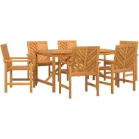 Syfax Ensemble de salle à manger pour jardin 7 pc Marron