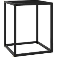Prolenta Maison Exclusive - Table basse noire avec plateau en verre noir 40 x 40 x 50 cm
