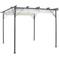 Syfax Pergola avec toit rétractable Blanc crème 3 x 3 m Acier