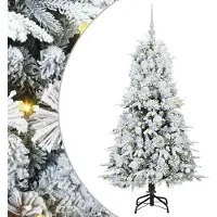 Syfax Sapin de Noël Artificiel à Branches Articulées Blanc 150 cm