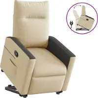 Syfax Fauteuil inclinable Crème Tissu