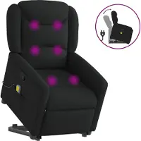 Syfax Fauteuil de massage inclinable Noir Tissu