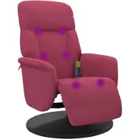 Syfax Fauteuil de massage inclinable avec repose-pied rouge bordeaux