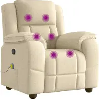 Syfax Fauteuil de massage inclinable Crème Tissu