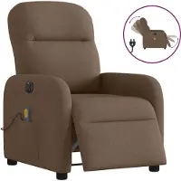 Syfax Fauteuil inclinable de massage électrique marron tissu
