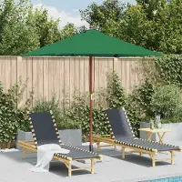 Prolenta Maison Exclusive - Parasol avec mât en bois, 150x200 cm, vert