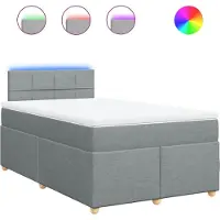 vidaXL Lit boxspring avec matelas gris clair 120x190 cm Tissu