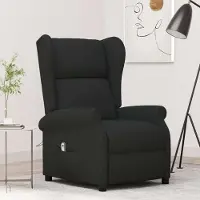 Prolenta Maison Exclusive - Fauteuil à oreilles avec fonction d'inclinaison, électrique, noir, tissu