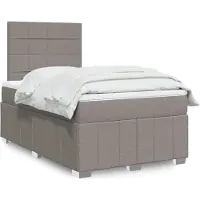 vidaXL Lit Boxspring avec matelas Taupe 120x190 cm Tissu, Lits Classiques 2024 Nouveau