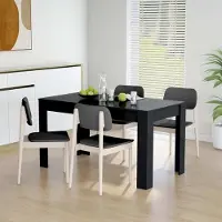 Prolenta Maison Exclusive - Table à manger noire 140x74,5x76 cm Matériau dérivé du bois