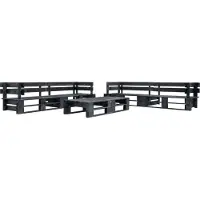 Syfax Canapés de jardin palette 6 pcs noir bois