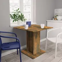 Prolenta Maison Exclusive - Table à manger en chêne fumé 80x80x75 cm Matériau dérivé du bois